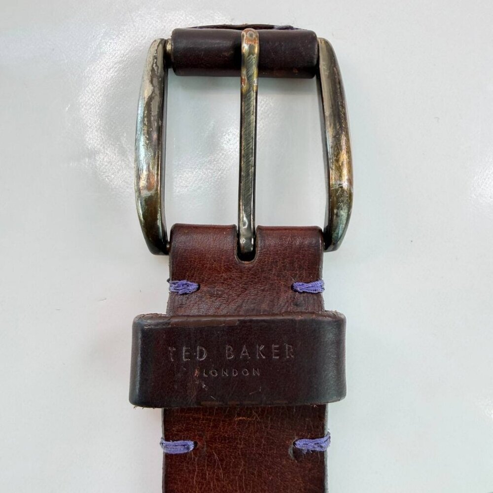 Men’s Ted Baker London Leather Belt – Made in Italy – Size 34 (110 cm) - Picture 7 of 13